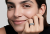 Zova Ceramic Ring Black and Silver with Cubic Zirconia