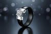 Zova Ceramic Ring Black and Silver styled product photo