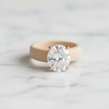 Zova Beige Silicone Ring with Round Cubic Zirconia