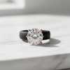 Zova Black Silicone Ring with Radiant-cut Cubic Zirconia