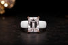 White Silicone Ring - Square CZ