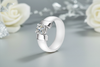 Zova Ceramic Ring White and Silver with Cubic Zirconia styled product photo