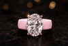 Pink Silicone Ring - Oval CZ