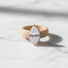 Zova Beige Silicone Ring with Marquise-shaped Cubic Zirconia